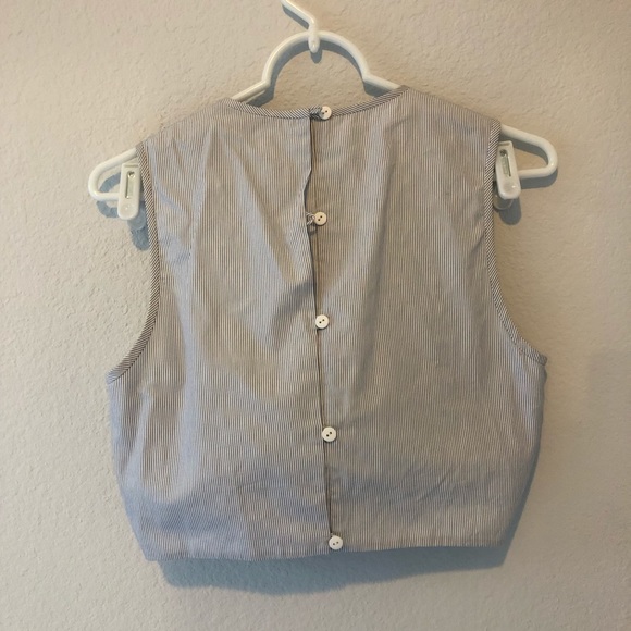 COPY - Tibi Striped Tie Crop Top - Picture 2 of 3